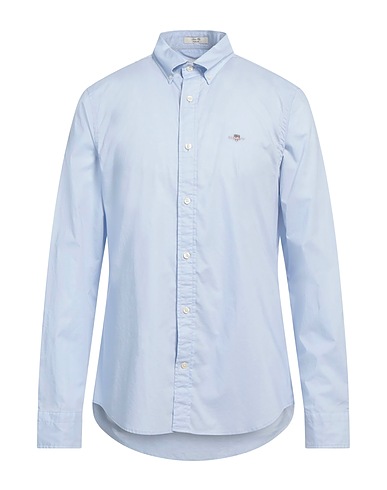 GANT Solid colour shirt Light blue 100% Cotton