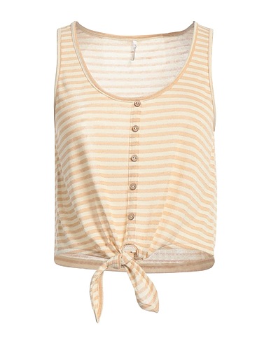 ONLY Top Beige 84% Poliestere, 14% Lino, 2% Fibra di metallo