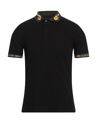 VERSACE JEANS COUTURE Poloshirt Schwarz 100% Baumwolle, Polyester, Elastan