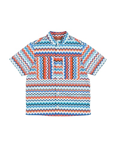 MISSONI KIDS Hemd mit Muster Blau 100% Baumwolle
