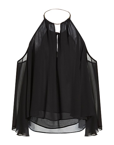 SIMONA CORSELLINI Топ с открытыми плечами Чёрный 100% Полиэстер