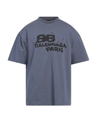 BALENCIAGA T-shirt Slate blue 100% Cotton, Elastane