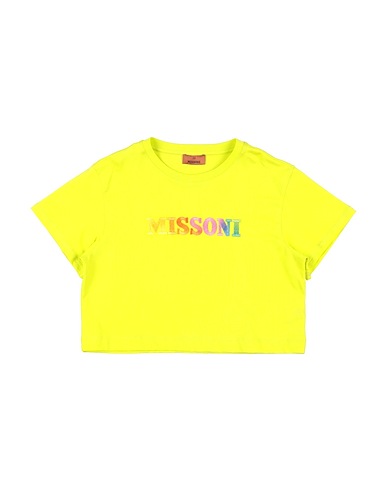 MISSONI KIDS T-shirt Lime green 100% Cotton, Polyester