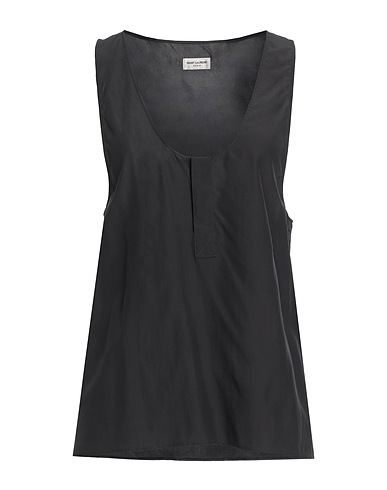 SAINT LAURENT Seidentop Braungrau 100% Seide