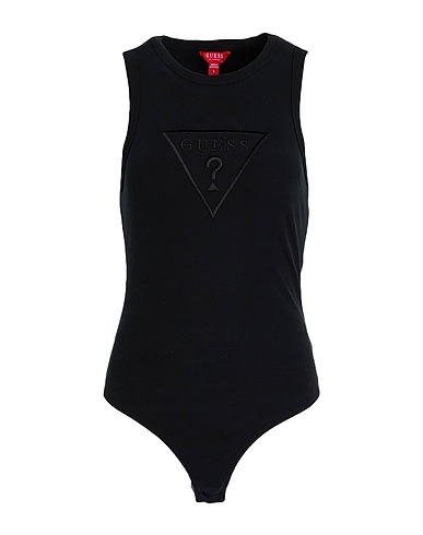 GUESS TOPS & TEES Black 94% Cotton, 6% Elastane