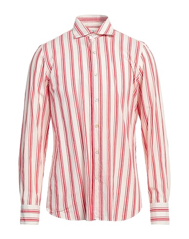 FINAMORE 1925 Striped shirt Red 100% Cotton