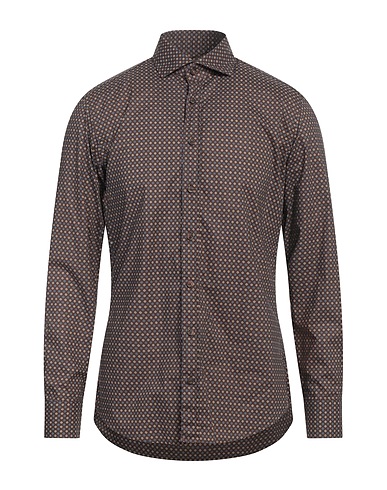 BASTONCINO Patterned shirt Brown 100% Cotton
