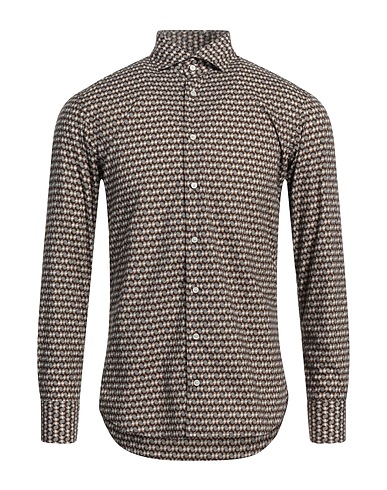 BASTONCINO Patterned shirt Chocolate brown 100% Cotton