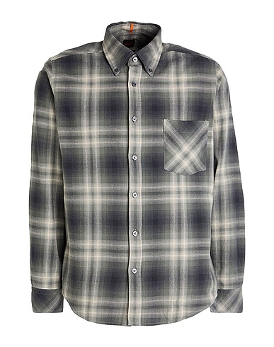 BOSS Checked shirt Grey 100% Cotton