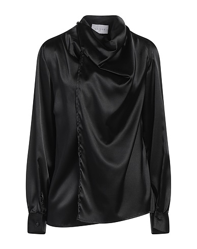GAëLLE Paris Solid color shirts & blouses Black 97% Polyester, 3% Elastane