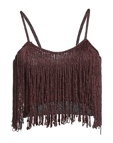 SIMONA CORSELLINI Top Chocolate brown 83% Viscose, 10% Polyamide, 7% Metallic fiber