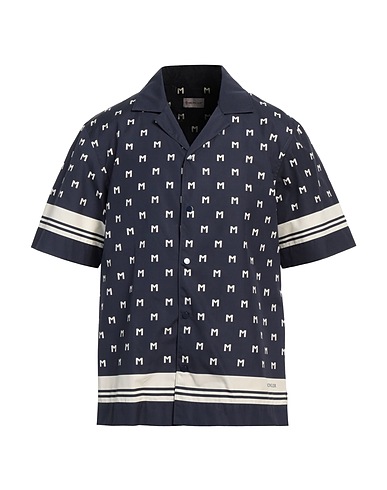 MONCLER Camicia fantasia Blu notte 100% Cotone