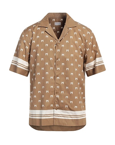 MONCLER Camicia fantasia Cammello 100% Cotone