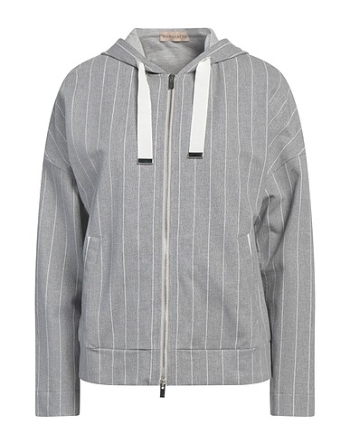 PUROTATTO Hooded sweatshirt Light grey 96% Cotton, 4% Elastane