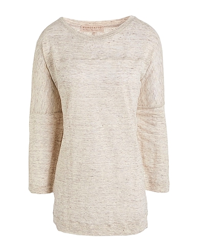 PUROTATTO T-shirt Beige 100% Linen