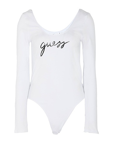 GUESS TOPS Blanc 55% Coton, 37% Modal, 8% Élasthanne