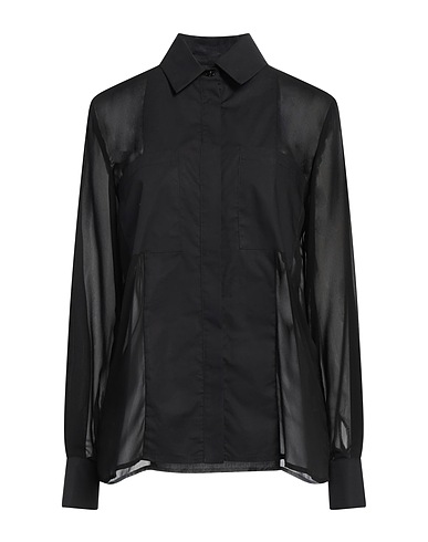 GAëLLE Paris Solid color shirts & blouses Black 100% Cotton, Polyester