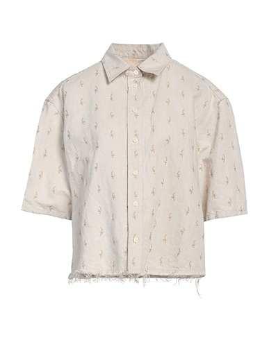 LANVIN Patterned shirts & blouses Off white 60% Cotton, 40% Linen