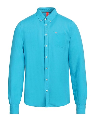 SUN 68 Camicia in lino Turchese 52% Lino, 48% Viscosa