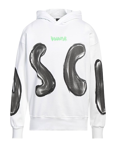 DISCLAIMER Hooded track jacket  White 100% Cotton
