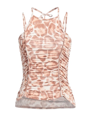 SIMONA CORSELLINI Top Beige 95% Polyester, 5% Elastane