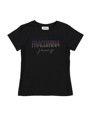 FRACOMINA MINI T-shirt Black 95% Cotton, 5% Elastane
