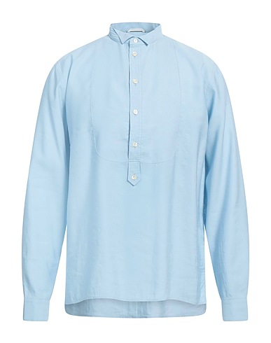 DNL Camicia tinta unita Celeste 90% Viscosa, 10% Poliestere