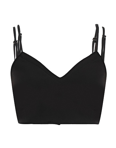 SIMONA CORSELLINI Top Noir 94% Polyester, 6% Élasthanne