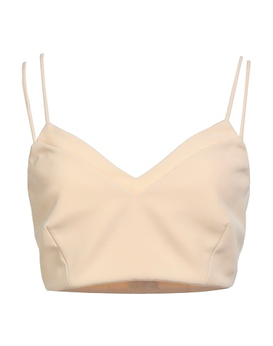 SIMONA CORSELLINI Top Beige 94% Polyester, 6% Elastane
