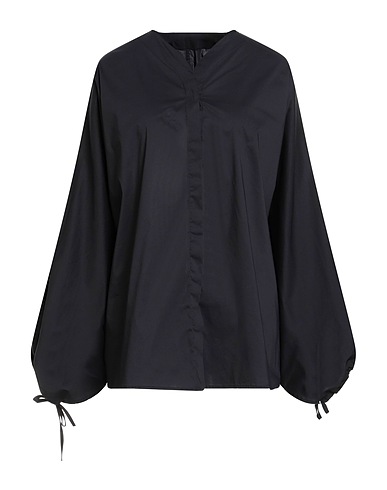 LIVIANA CONTI Solid color shirts & blouses Black 68% Cotton, 28% Polyamide, 4% Elastane