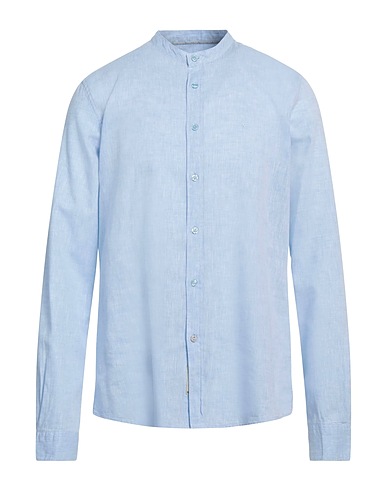 FRED MELLO Einfarbiges Hemd Hellblau 70% Baumwolle, 30% Leinen