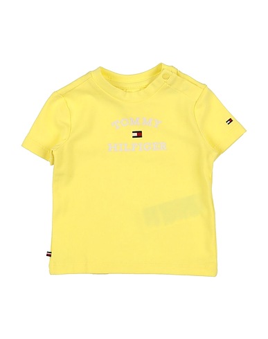 TOMMY HILFIGER T-shirt Pastel yellow 93% Cotton, 7% Elastane