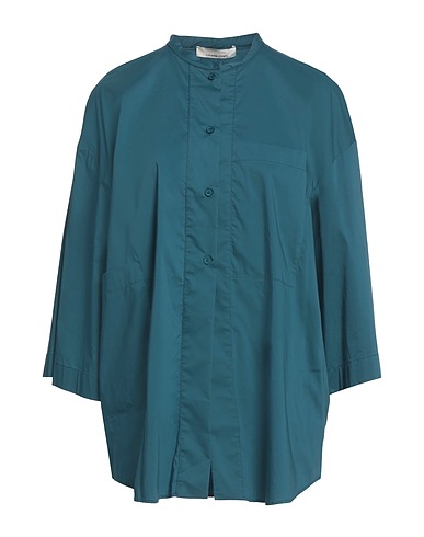 LIVIANA CONTI Solid color shirts & blouses Deep teal 68% Cotton, 28% Polyamide, 4% Elastane