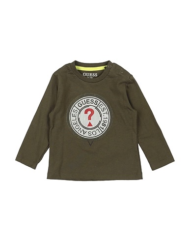 GUESS T-shirt Verde militare 100% Cotone
