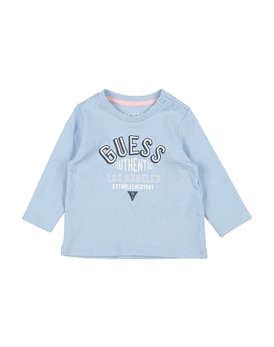 GUESS T-shirt Bleu clair 100% Coton