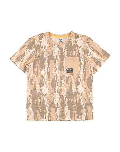 TIMBERLAND T-shirt Beige 100% Cotton, Elastane