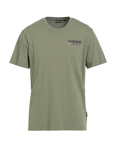 NAPAPIJRI Ｔシャツ ミリタリーグリーン コットン 100% / ポリウレタン