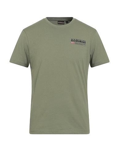 NAPAPIJRI T-shirt Khaki 100% Cotton, Elastane