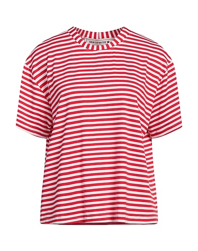 SHIRTAPORTER T-shirt Red 95% Cotton, 5% Elastane