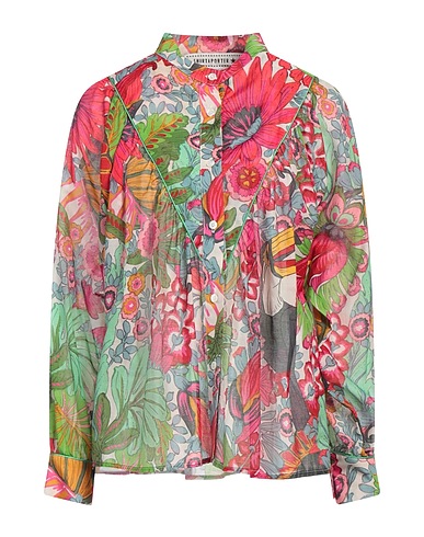 SHIRTAPORTER Floral shirts & blouses Fuchsia 70% Cotton, 30% Silk