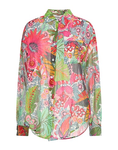 SHIRTAPORTER Floral shirts & blouses Fuchsia 70% Cotton, 30% Silk