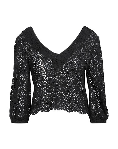 SHIRTAPORTER Top Black 42% Cotton, 33% Viscose, 25% Polyamide