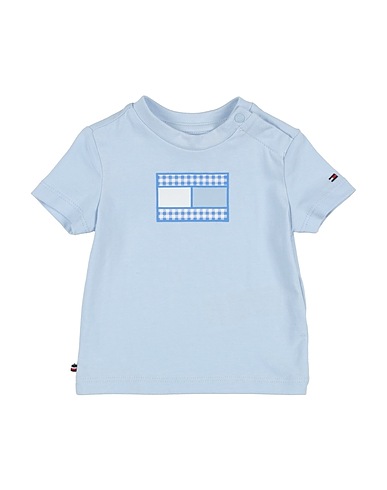 TOMMY HILFIGER T-shirt Sky blue 93% Cotton, 7% Elastane