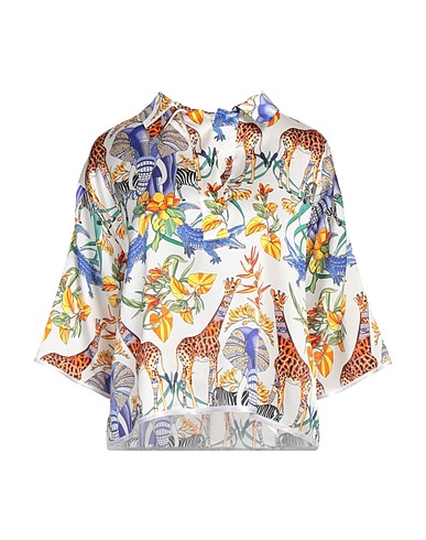 SHIRTAPORTER Top White 96% Silk, 4% Elastane