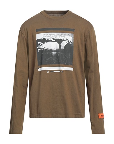 HERON PRESTON Camiseta Verde militar 100% Algodón