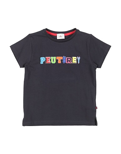 PEUTEREY T-shirt Navy blue 96% Cotton, 4% Elastane
