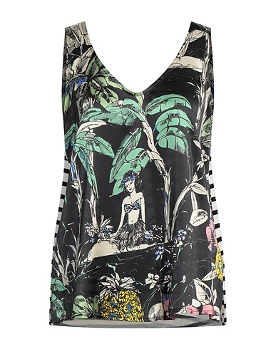 SHIRTAPORTER Top Black 96% Silk, 4% Elastane, Cotton