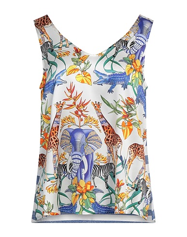 SHIRTAPORTER Top White 96% Silk, 4% Elastane, Cotton