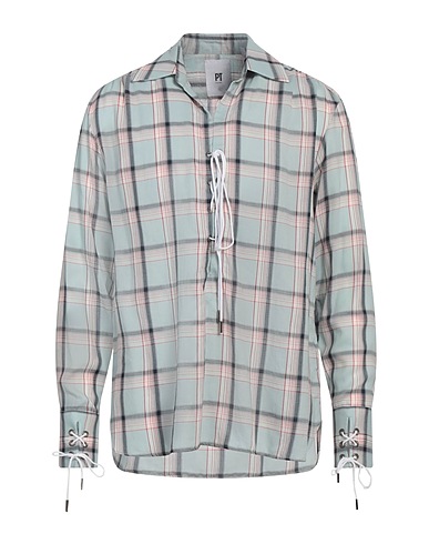 PT Torino Checked shirt Light green 100% Cotton