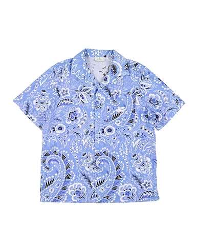 ETRO Patterned shirt Light blue 100% Cotton, Polyester